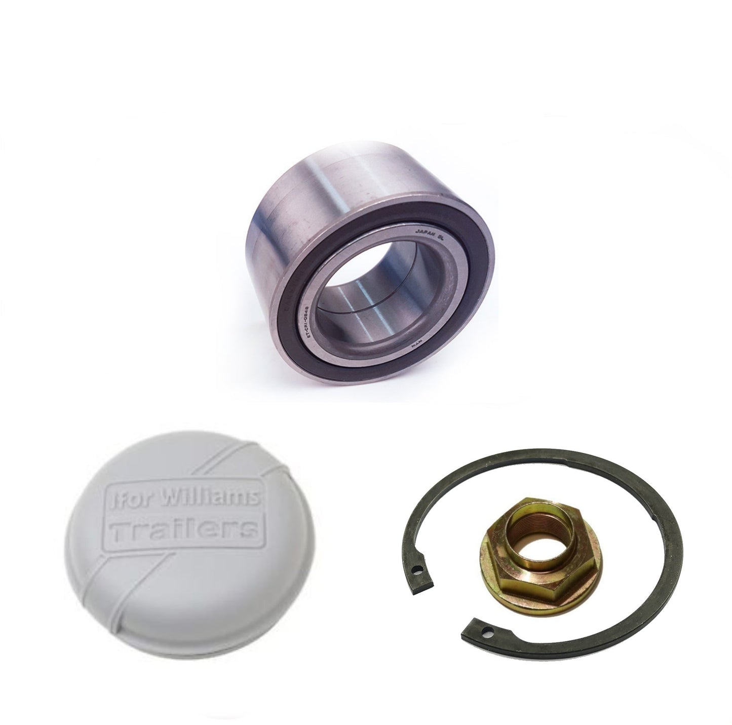 Wheel Bearing 76mm Stake Hub Nuts Caps & Circlips fits Ifor Williams Trailer