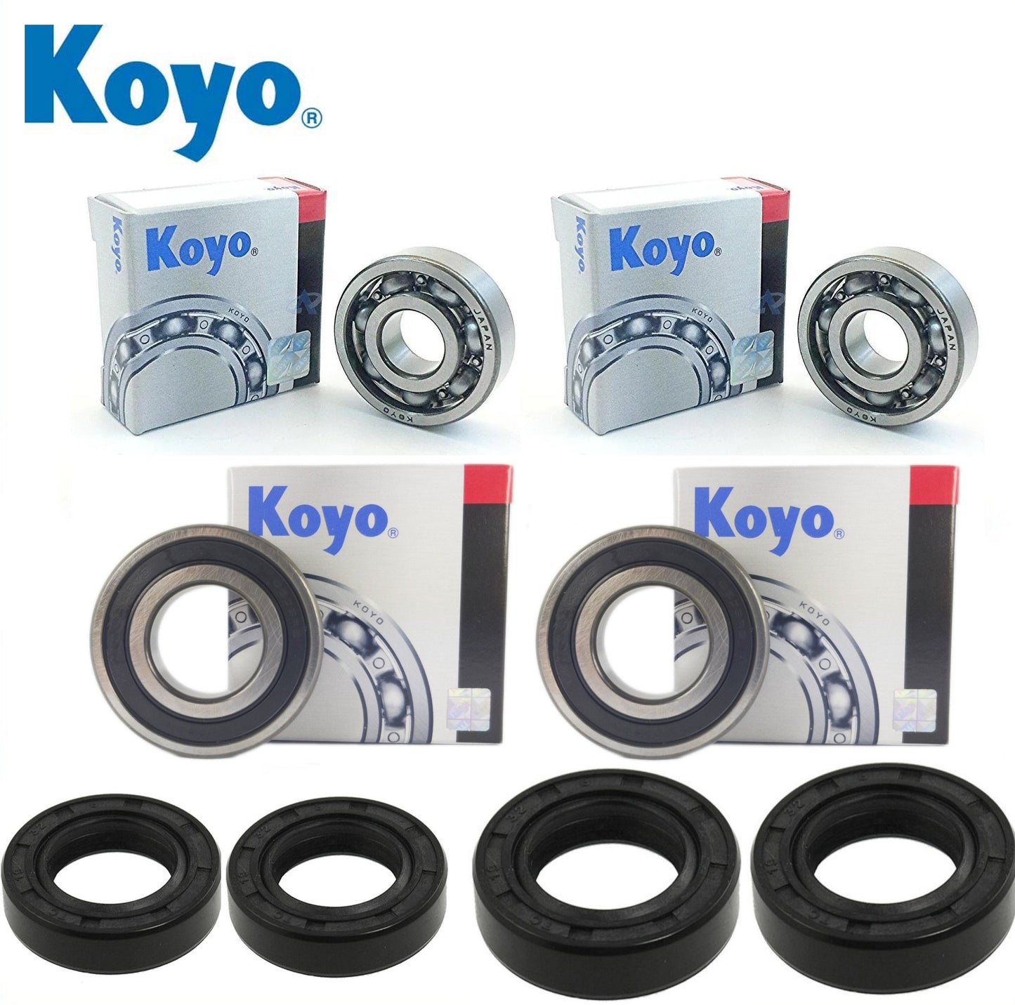 Yamaha YFM200 52H 999 Front Wheel Bearing Kit with Koyo bearings