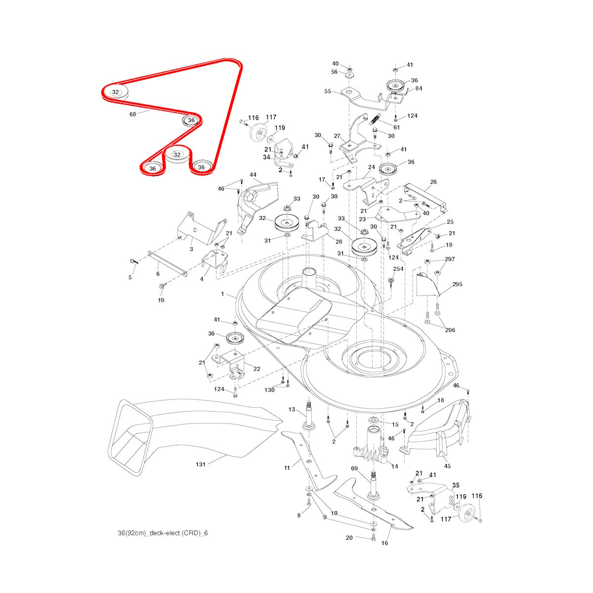 Husqvarna CTH140 Twin 532402008 Cutting Deck Belt