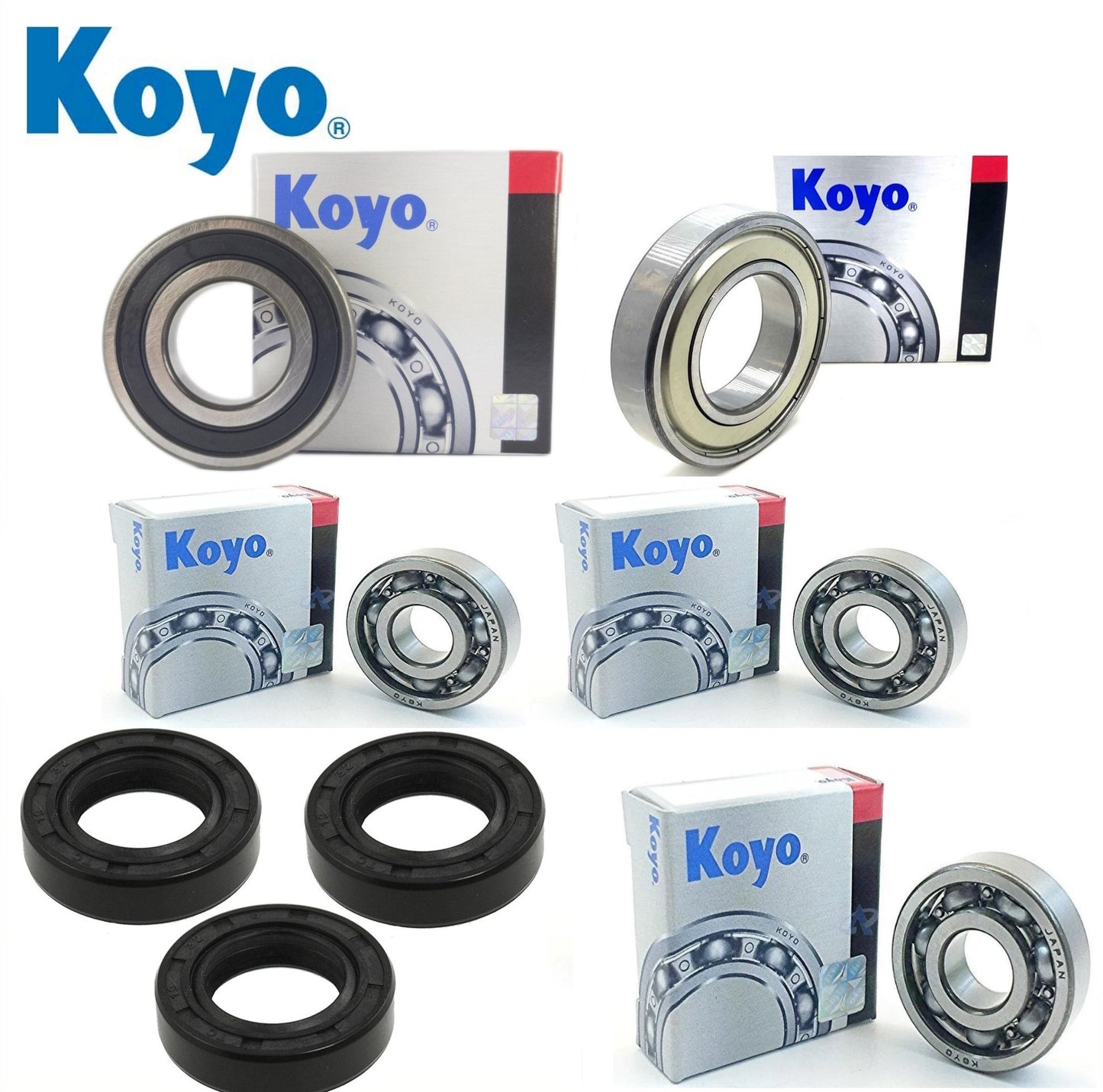 Yamaha YBR125 2005 3D91 front and rear wheel bearing kit with Koyo bearings